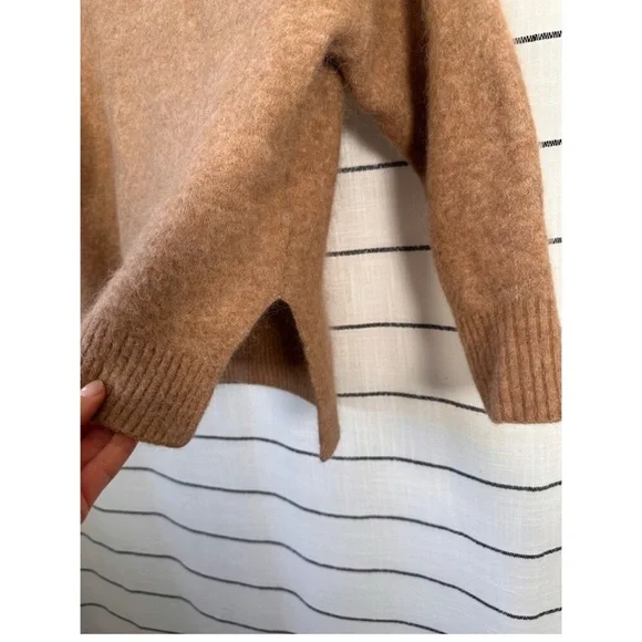 & Other Stories Alpaca Wool Mock Neck Sweater Size XS Camel Quiet Luxury - Picture 4 of 10